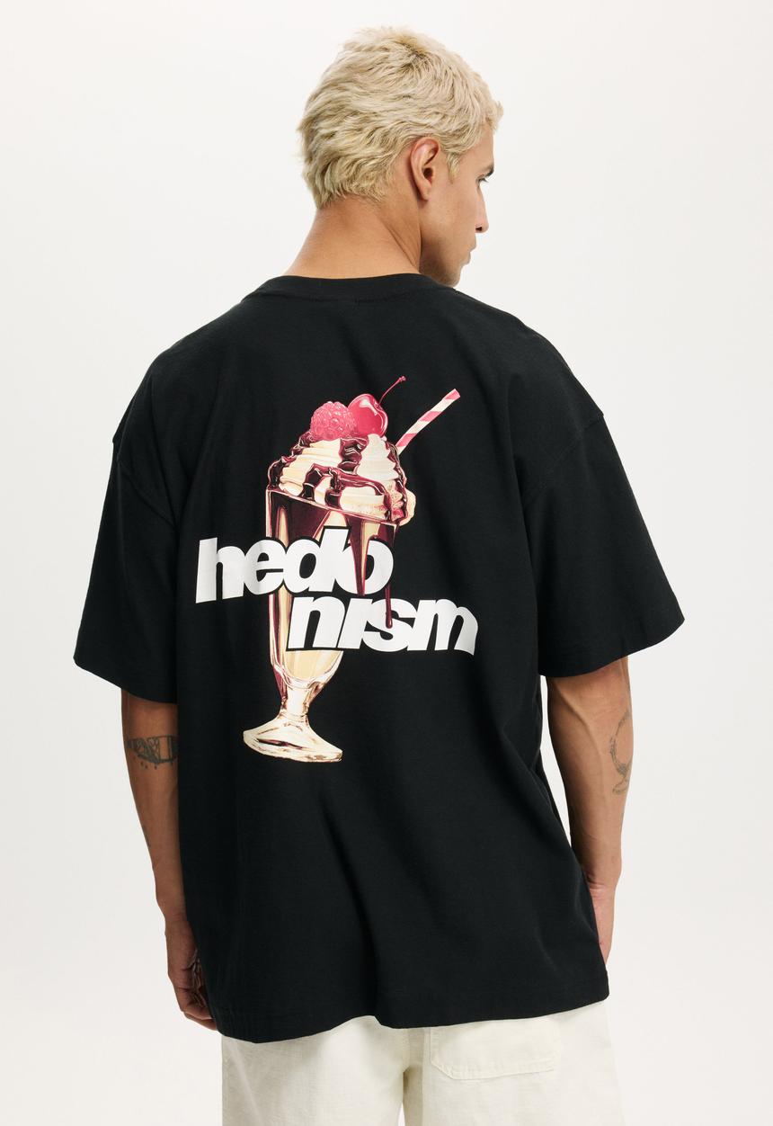 Cotton On - Box Fit Graphic T-shirt - Black/Hedonism
