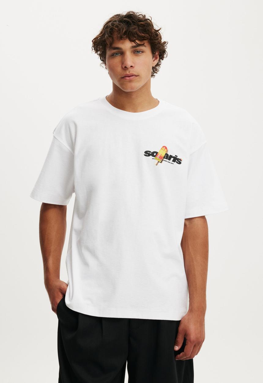 Box Fit Graphic T-Shirt - White / Popsicle