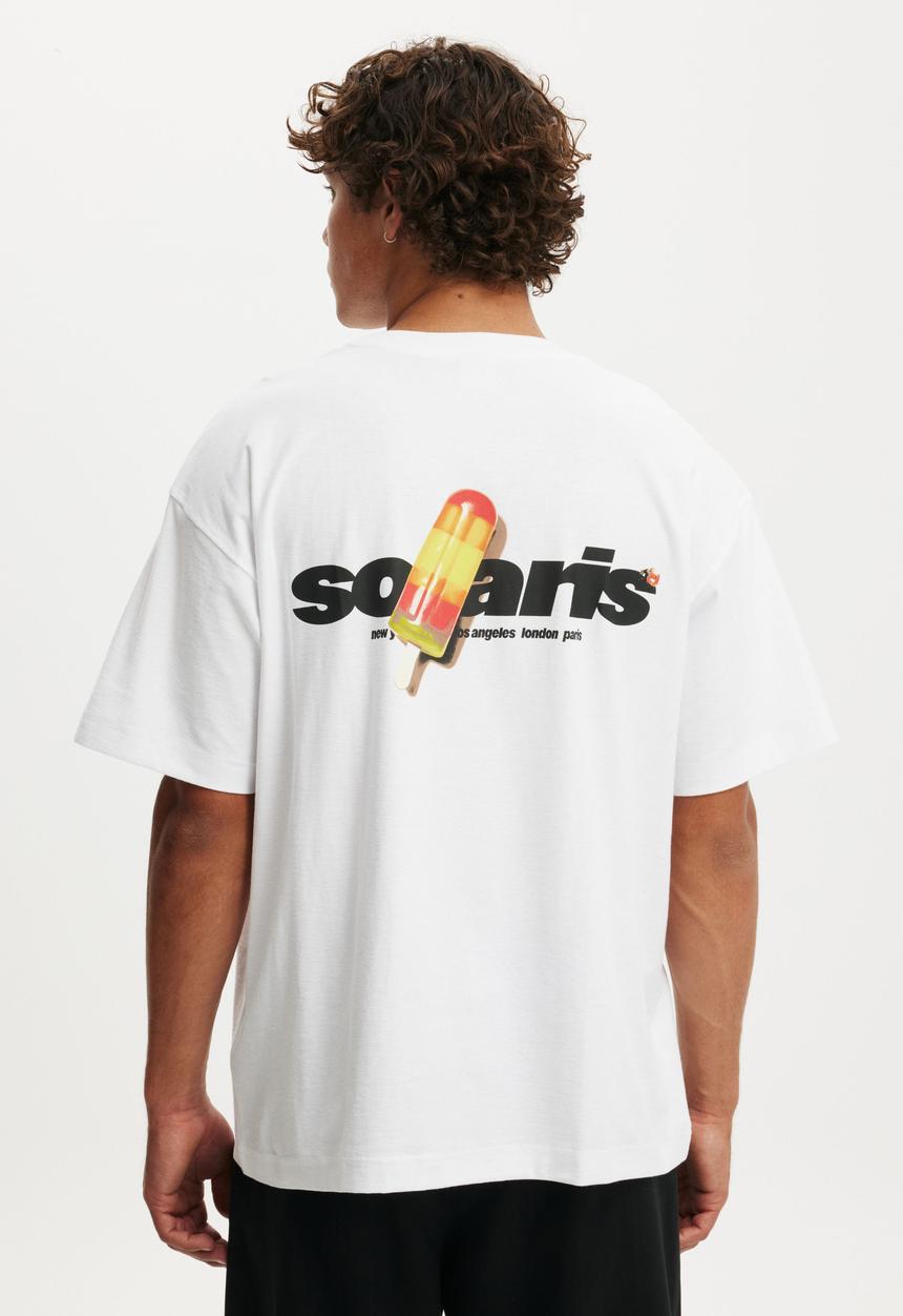 Box Fit Graphic T-Shirt - White / Popsicle