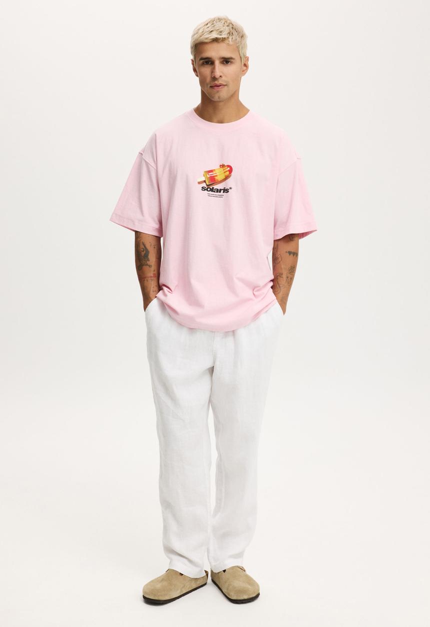 Cotton On - Box Fit Graphic T-shirt - Corsage/Popsicle