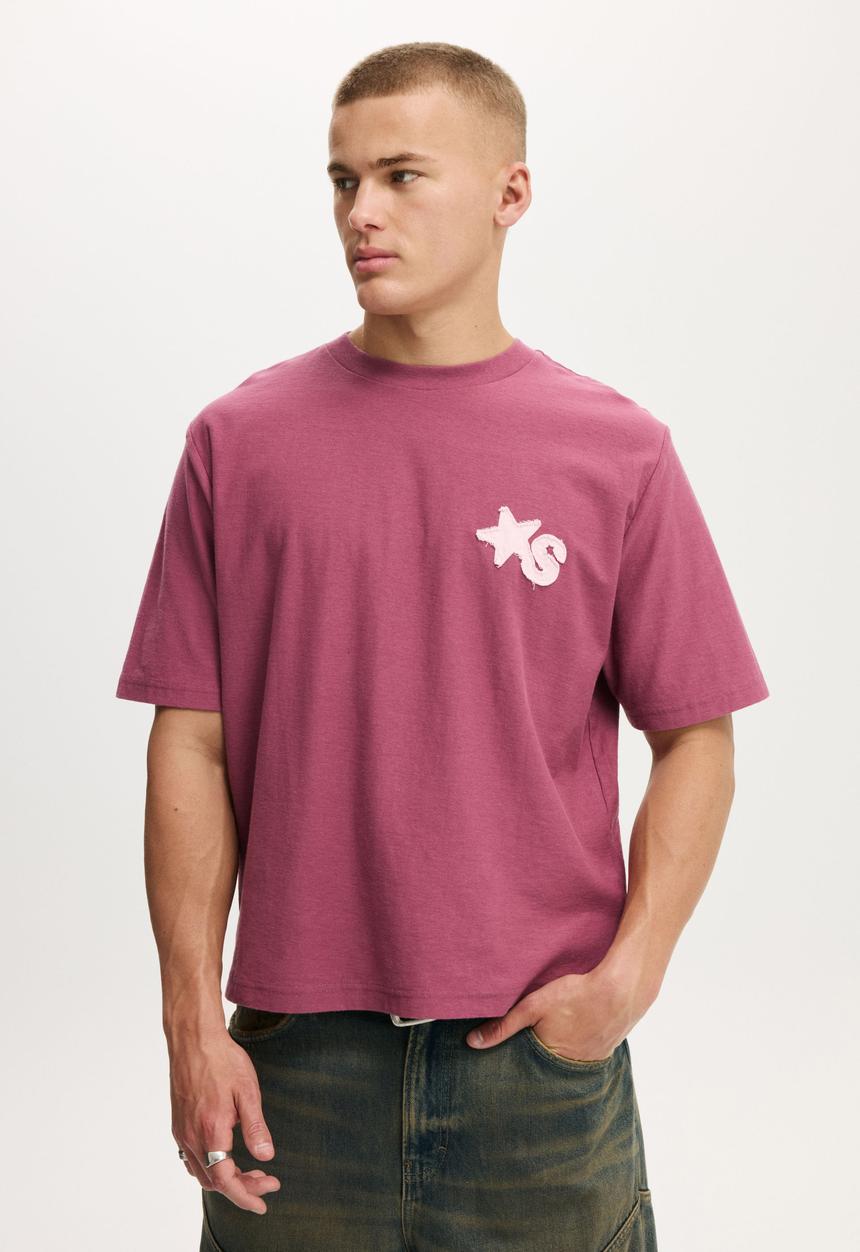 Cotton On - Cropped Fit Graphic T-shirt - Heather Rose/Subvsn