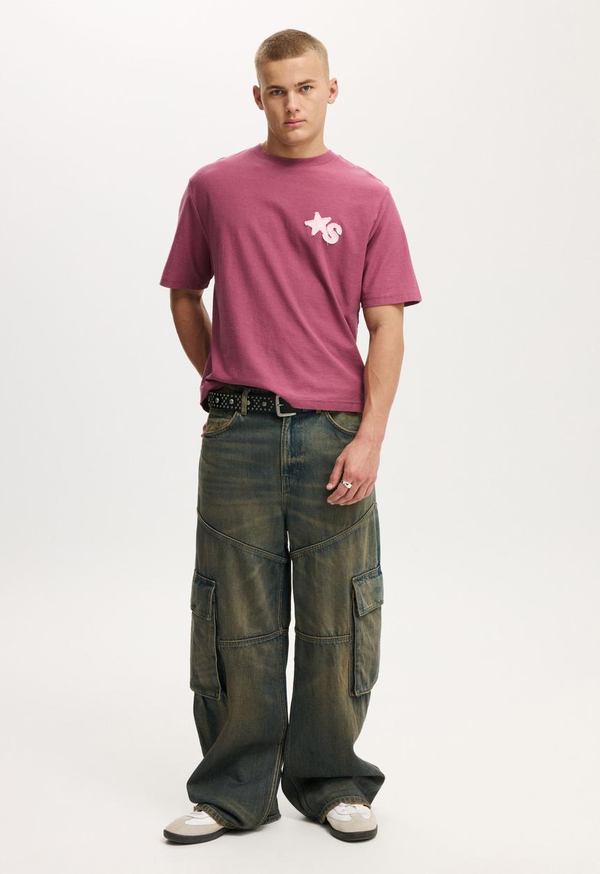 Cotton On - Cropped Fit Graphic T-shirt - Heather Rose/Subvsn