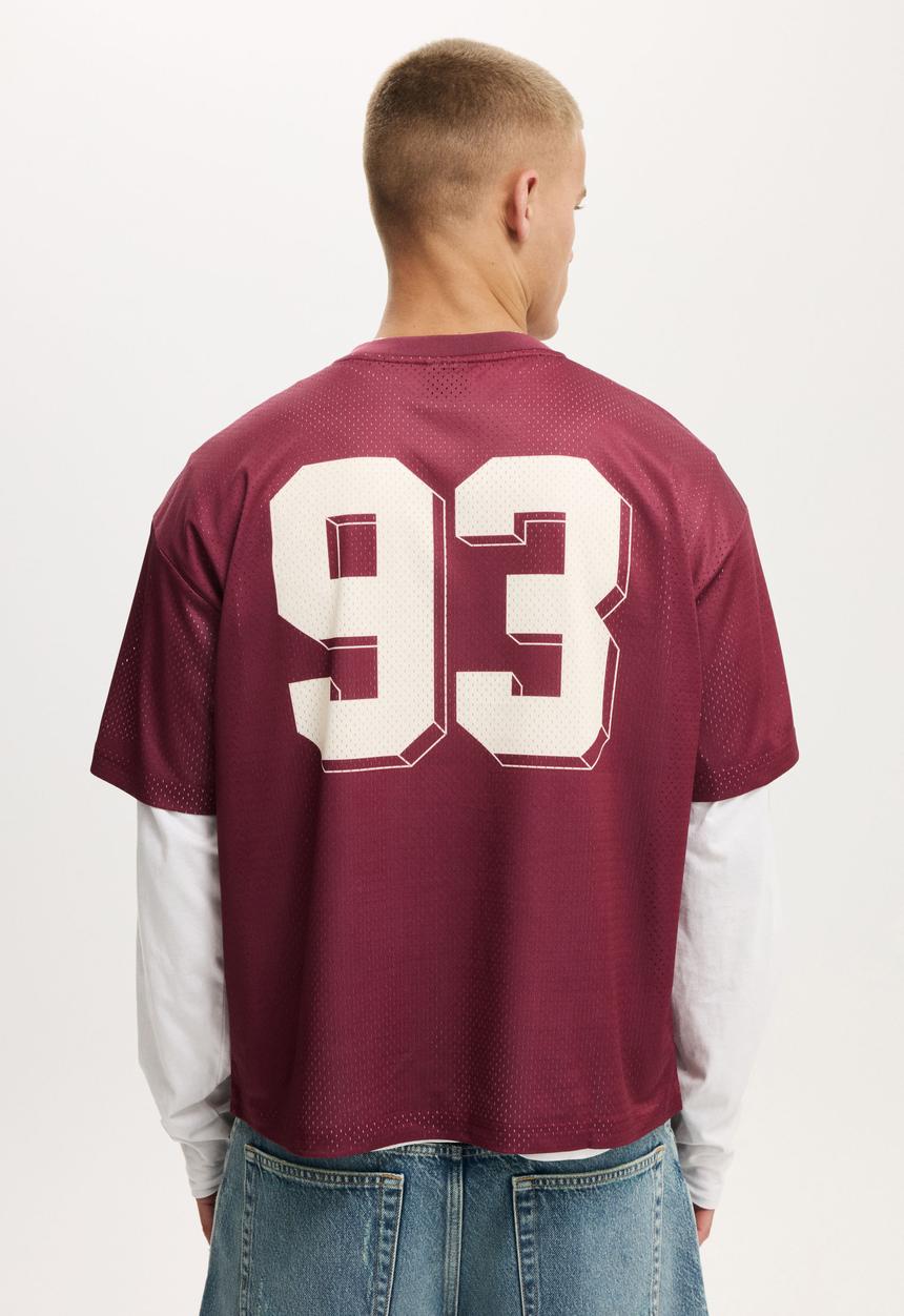 Cotton On - Football Jersey - Burgundy/93