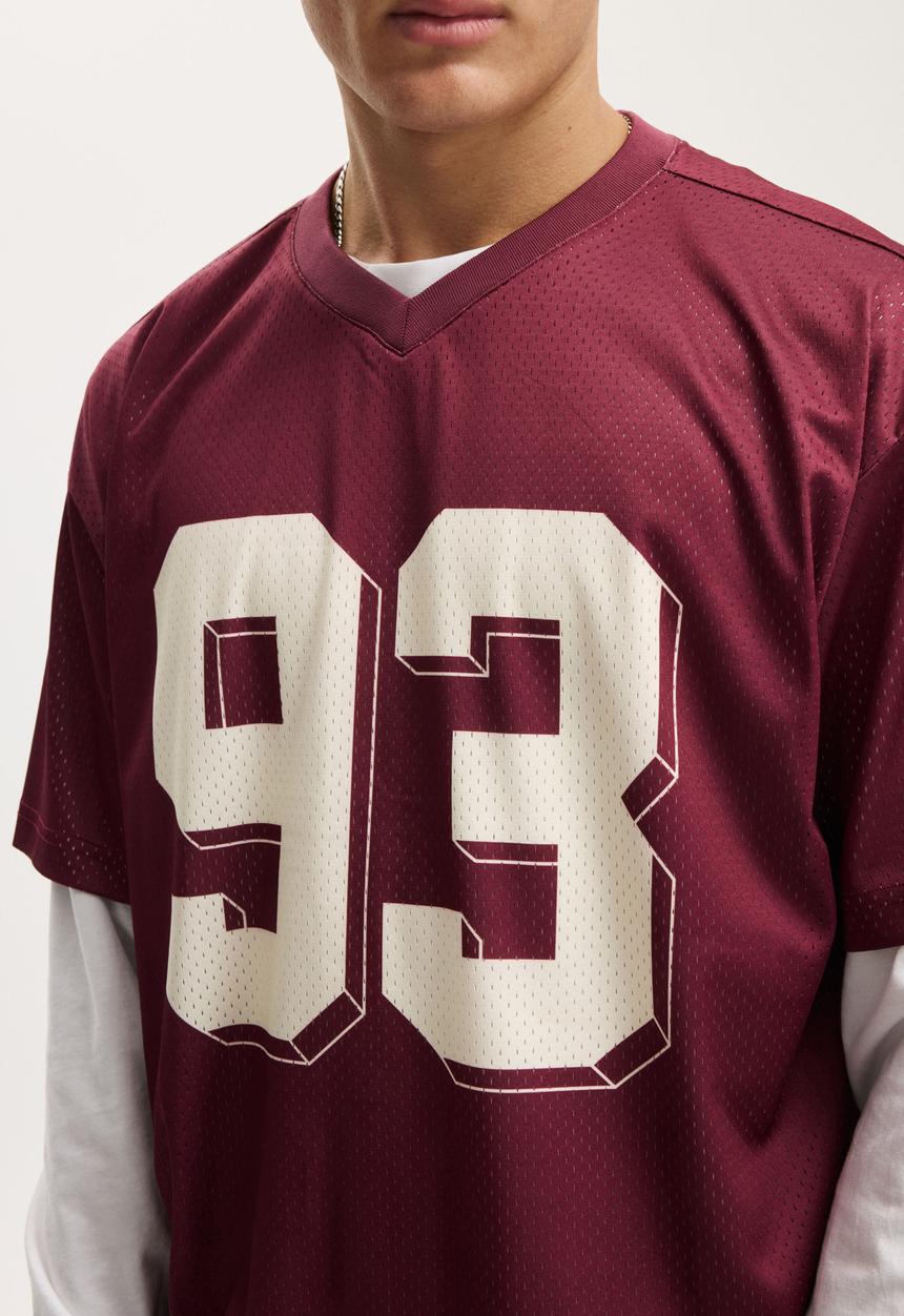 Cotton On - Football Jersey - Burgundy/93