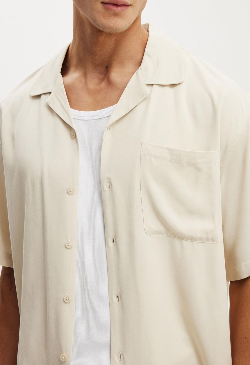 Cotton On - Sorrento Short Sleeve Shirt - Stone