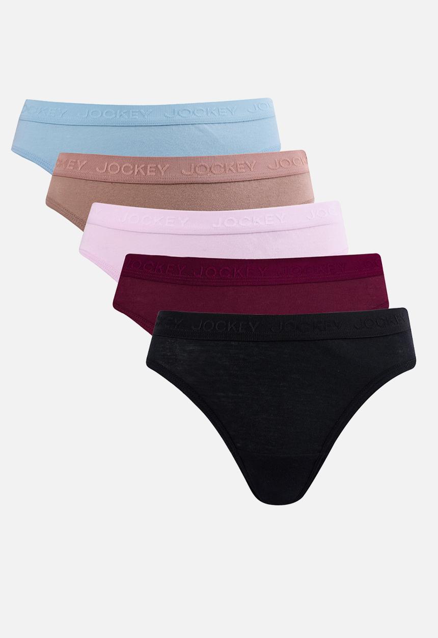 Jockey - 5pkk  plain tonal elastic bikini - multi