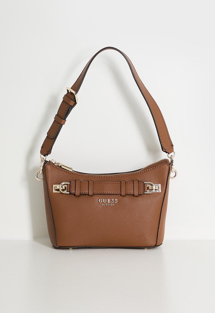 GUESS - Gregoria Top Zip Shoulder Bag - Tan