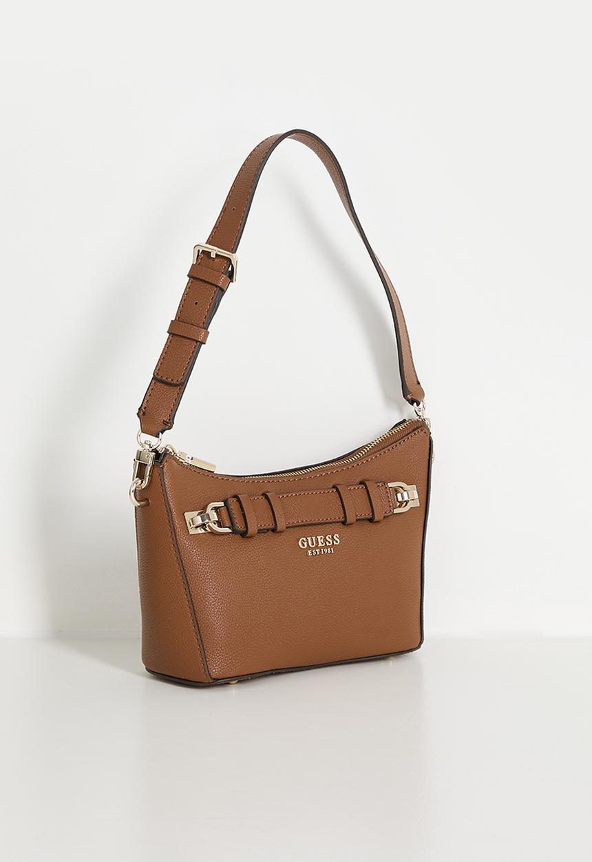 GUESS - Gregoria Top Zip Shoulder Bag - Tan