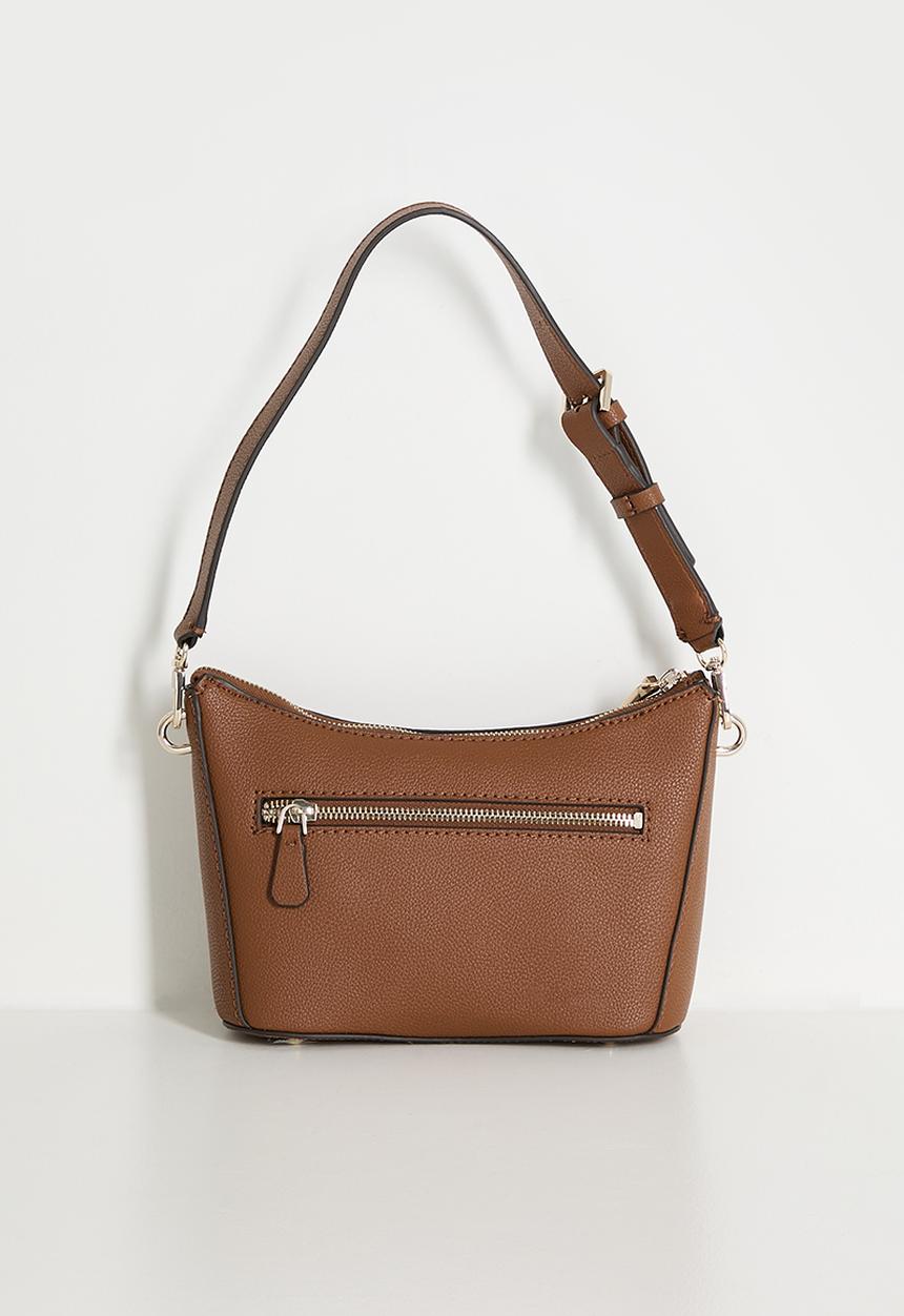 GUESS - Gregoria Top Zip Shoulder Bag - Tan