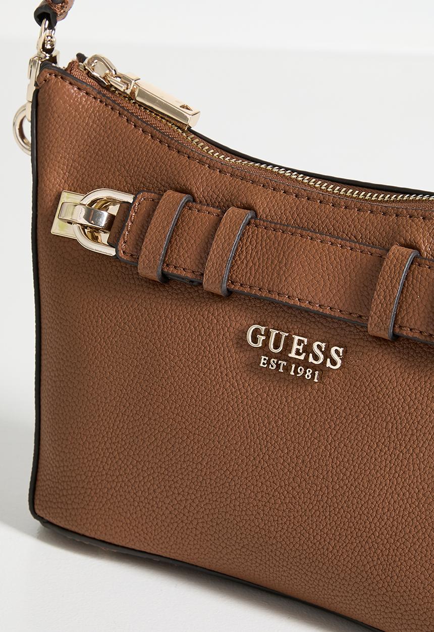 GUESS - Gregoria Top Zip Shoulder Bag - Tan