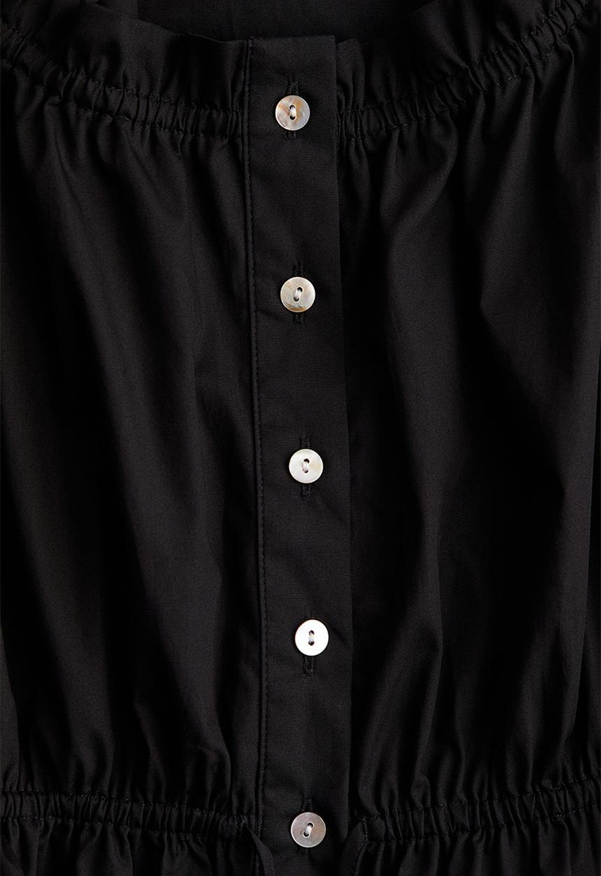 H&M - Frill-trimmed cotton blouse - black