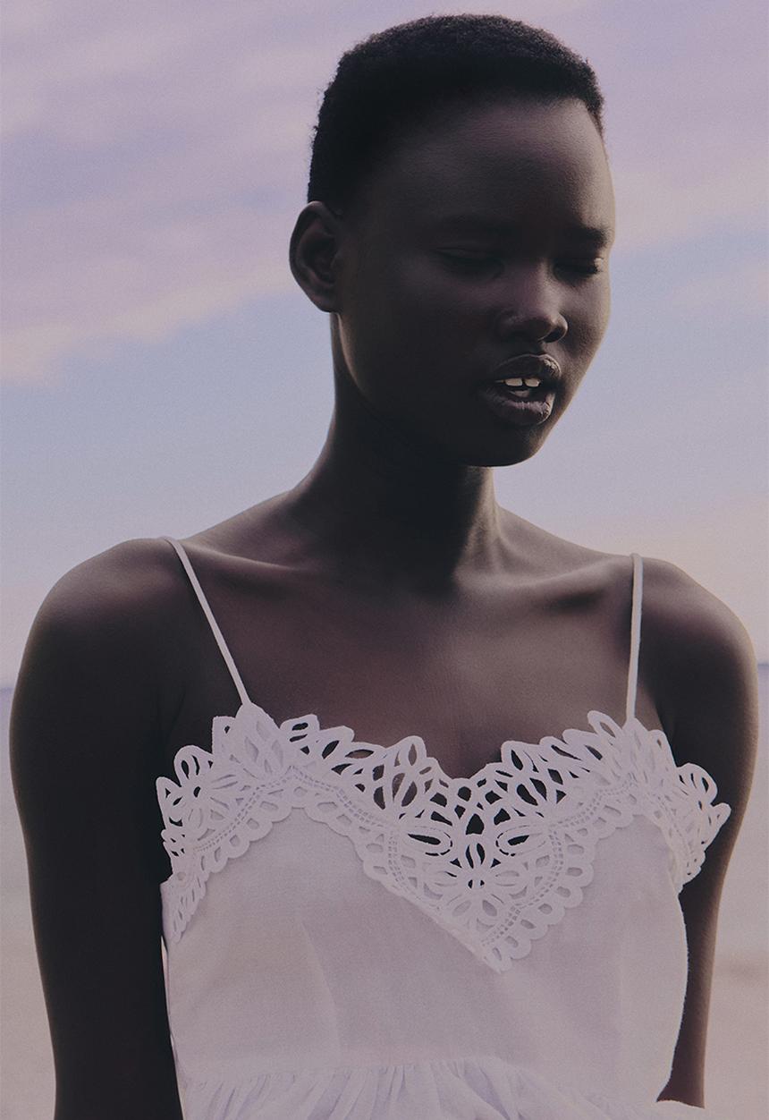H&M - Lace-trimmed strappy top - white