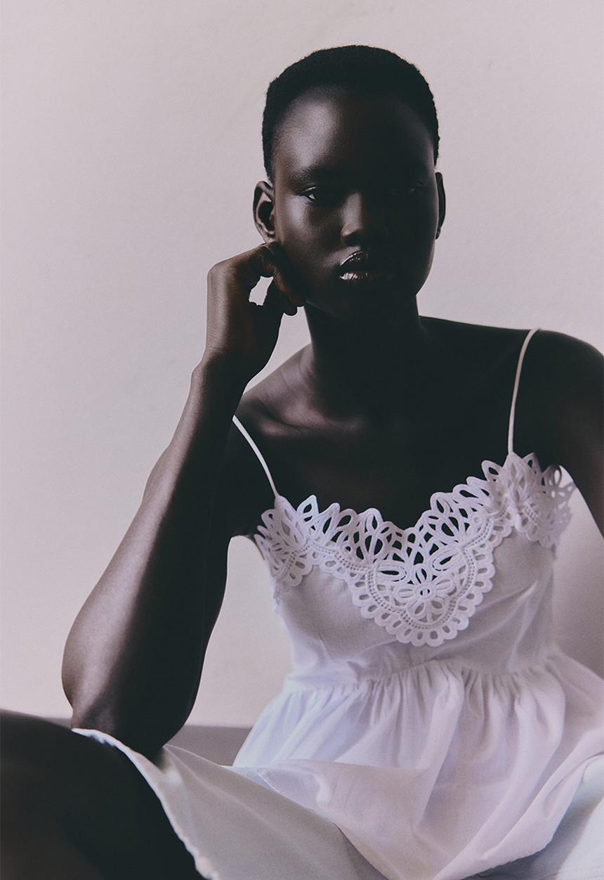 H&M - Lace-trimmed strappy top - white
