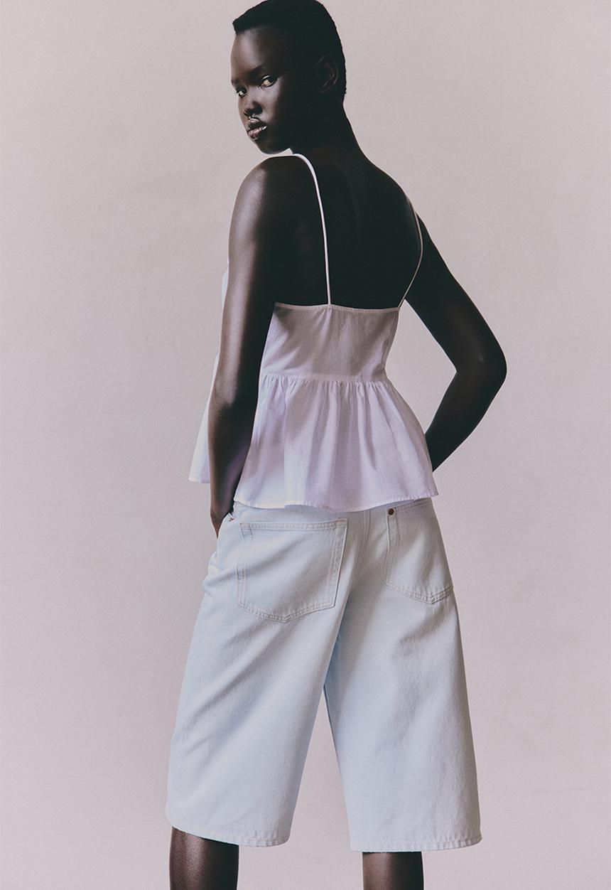 H&M - Lace-trimmed strappy top - white
