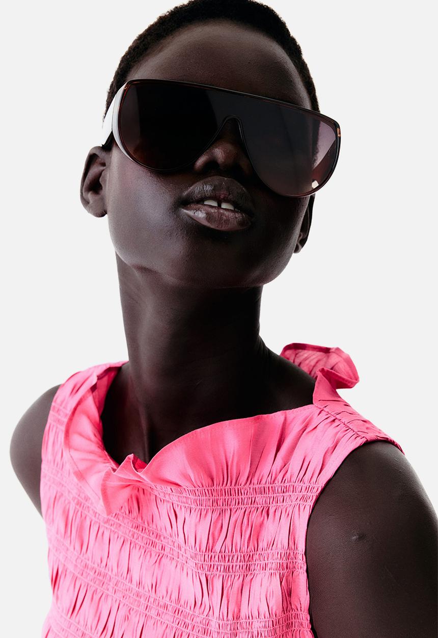 H&M - Smocked top - bright pink