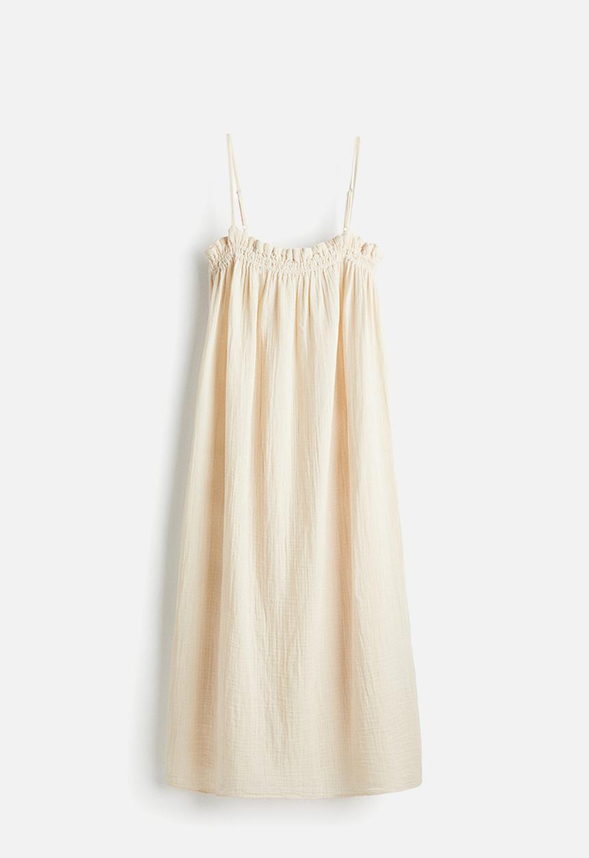 H&M - Strappy muslin dress - light beige