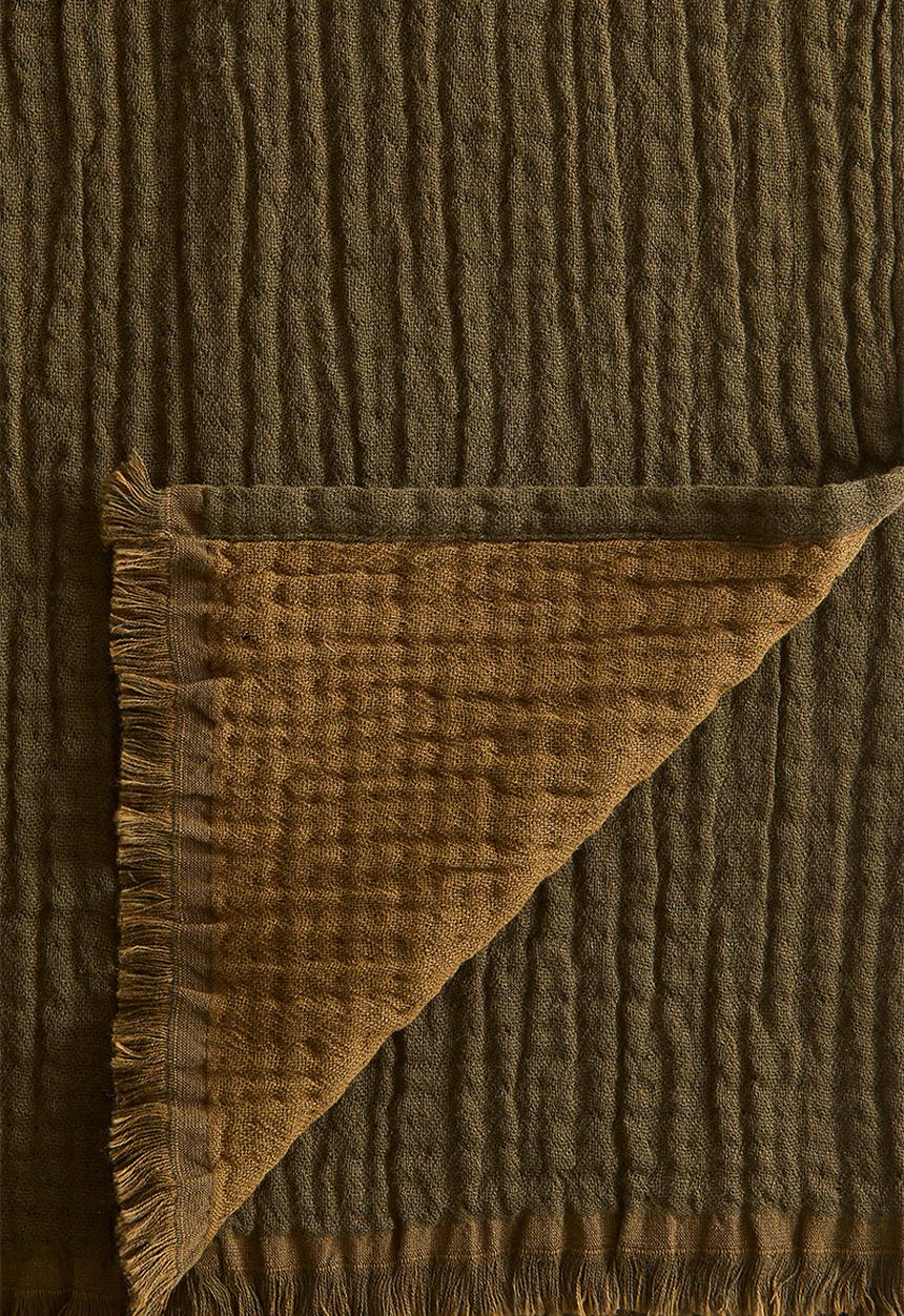 H&M - Cotton muslin blanket - khaki green