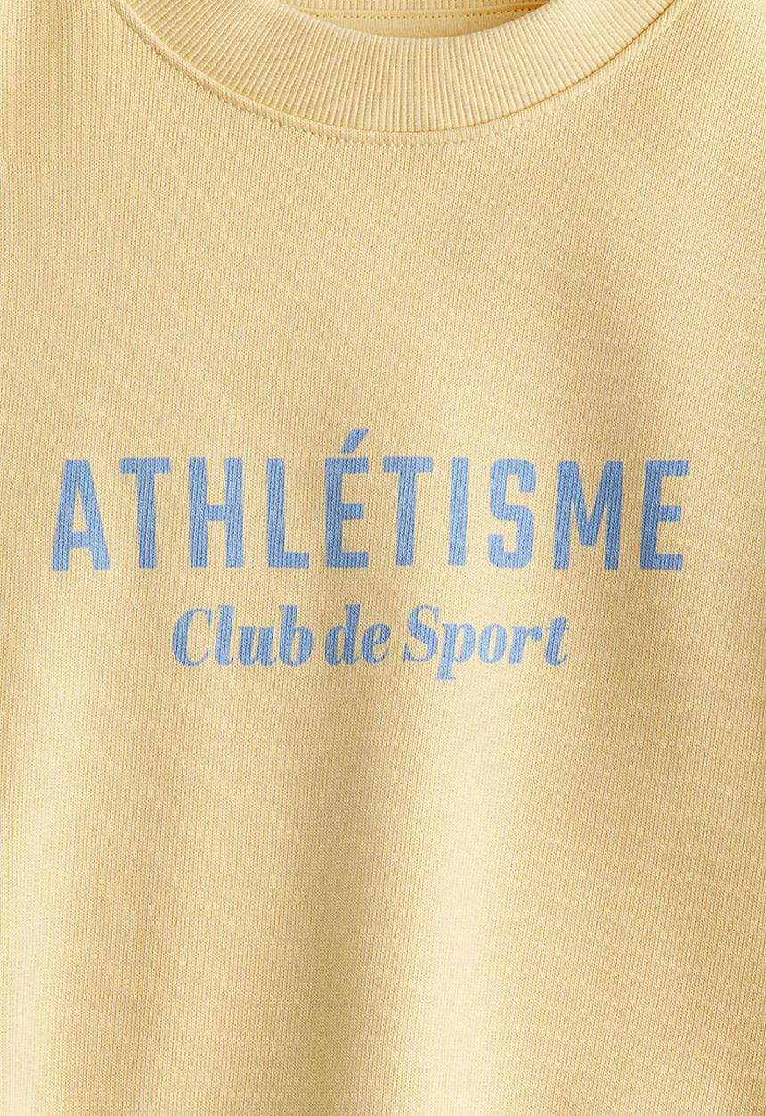 H&M - Printed crew-neck sweatshirt - yellow athlétisme
