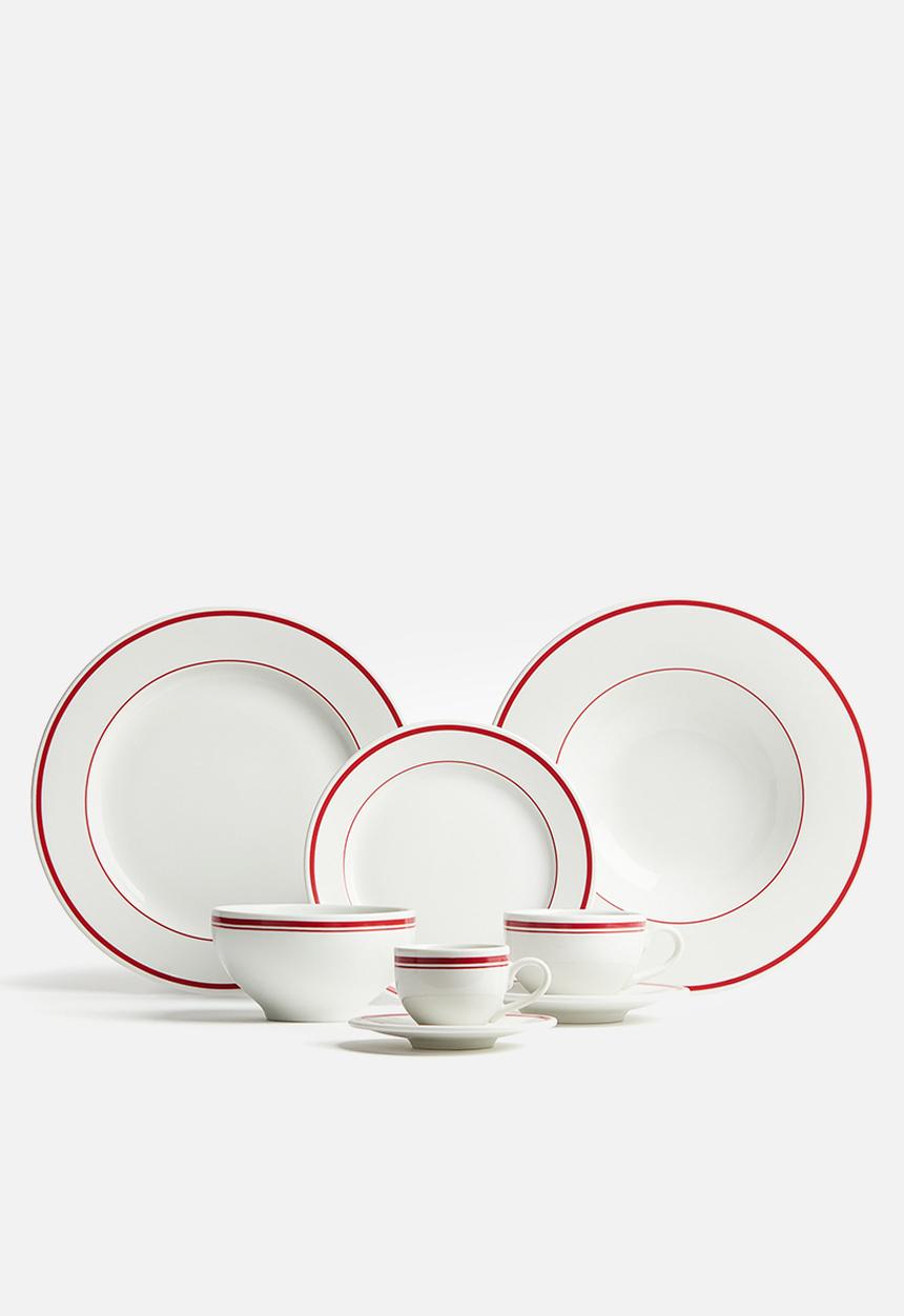 H&M - Porcelain mid plate - white/red