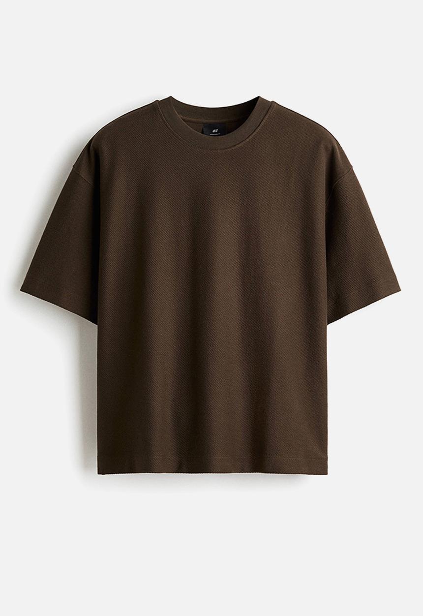 H&M - Oversized fit t-shirt - dark khaki green