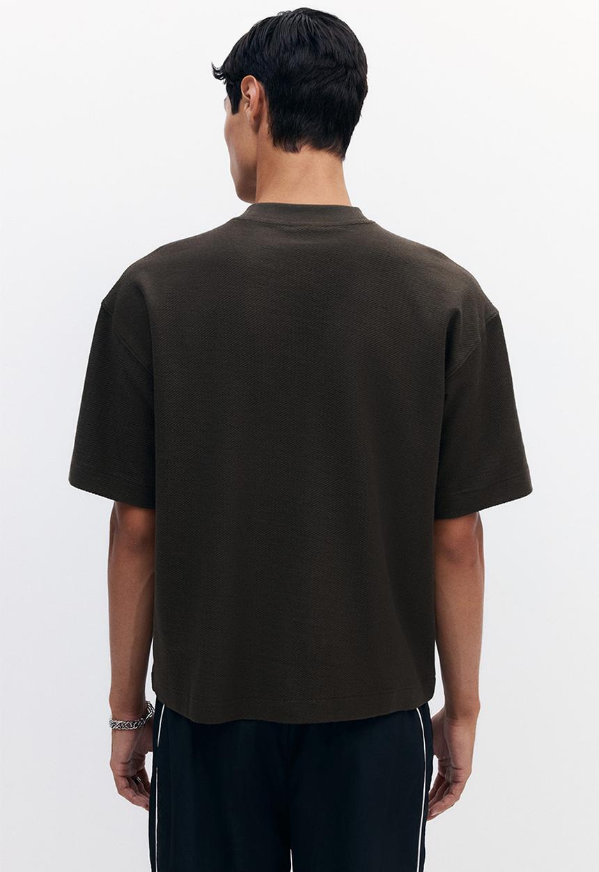 H&M - Oversized fit t-shirt - dark khaki green