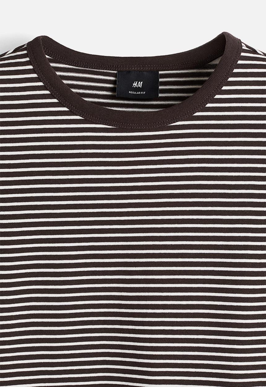 H&M - Regular fit t-shirt - brown striped