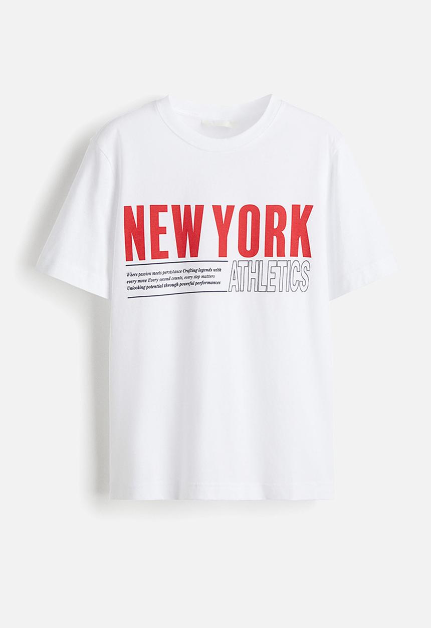 H&M - Printed t-shirt - white new york