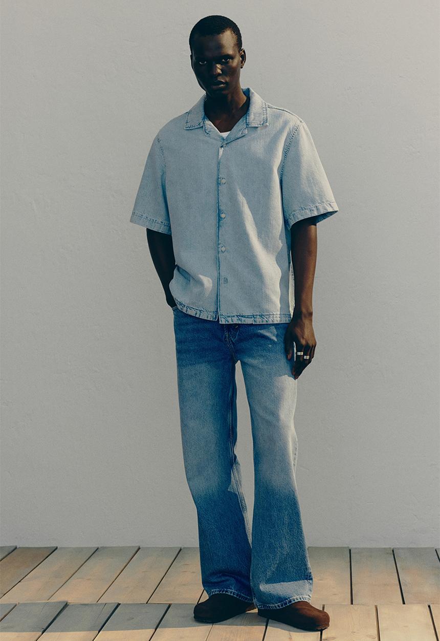 H&M - Regular fit denim resort shirt - light denim blue