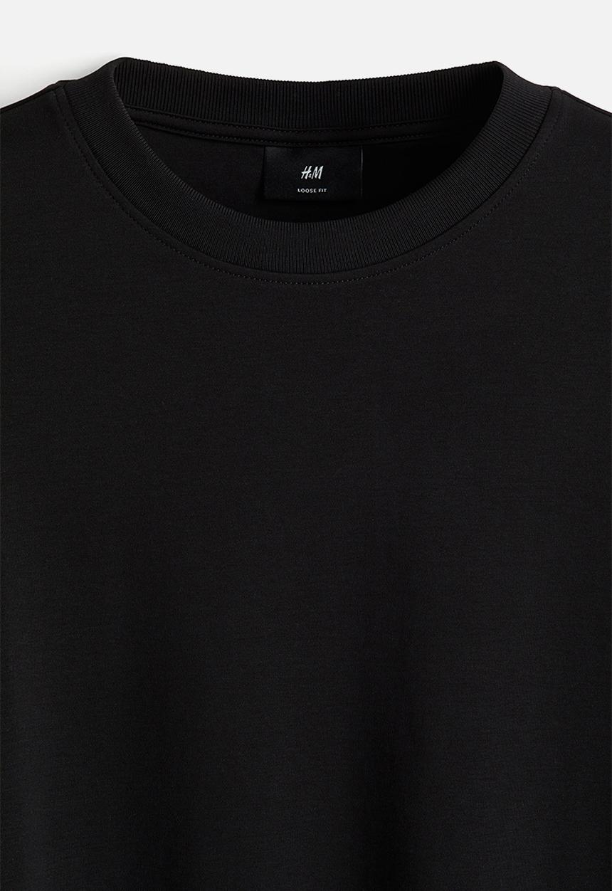 H&M - Loose fit boxy-style t-shirt - black