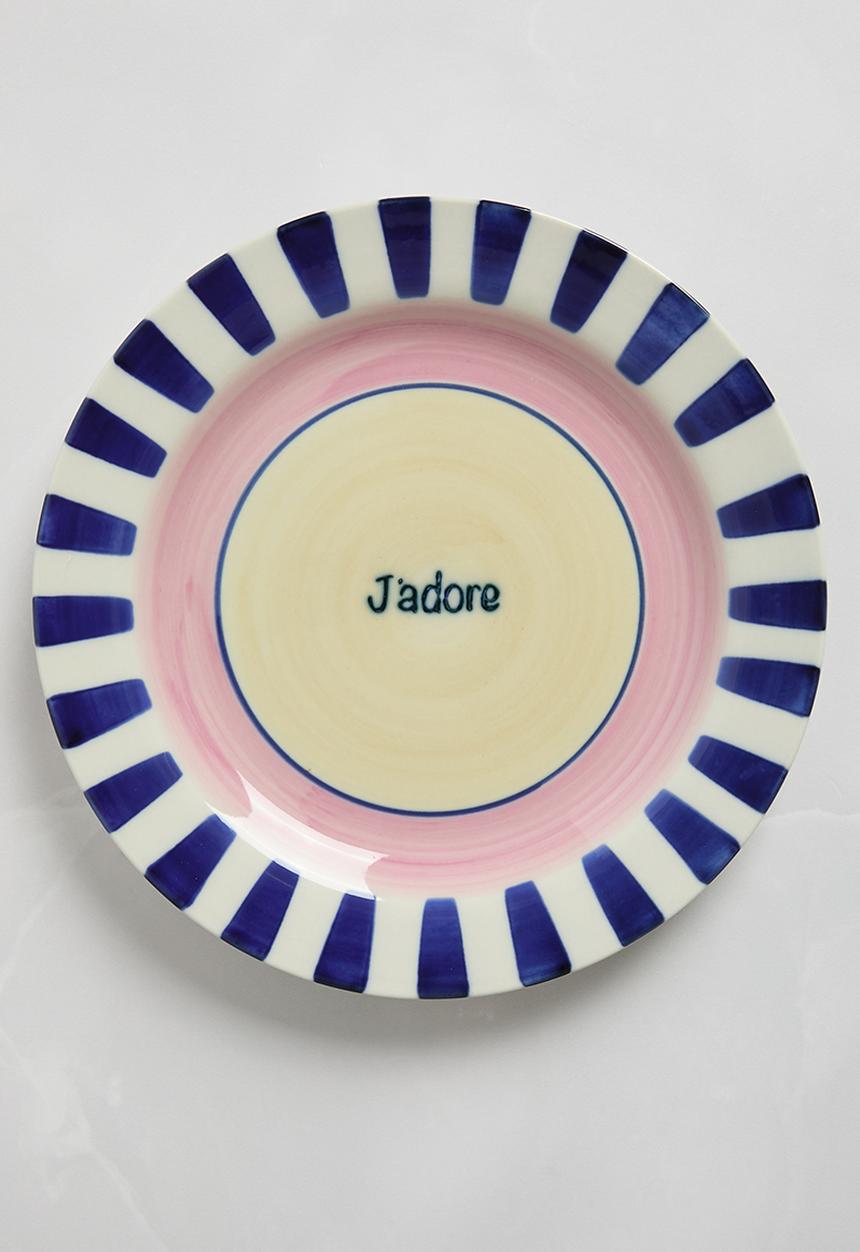Sixth Floor - Plate Stripes Lamour Stoneware Multi