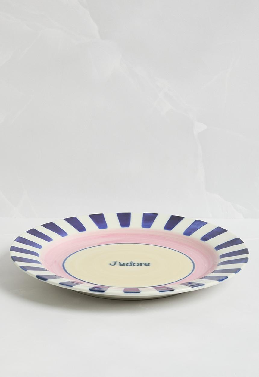 Sixth Floor - Plate Stripes Lamour Stoneware Multi