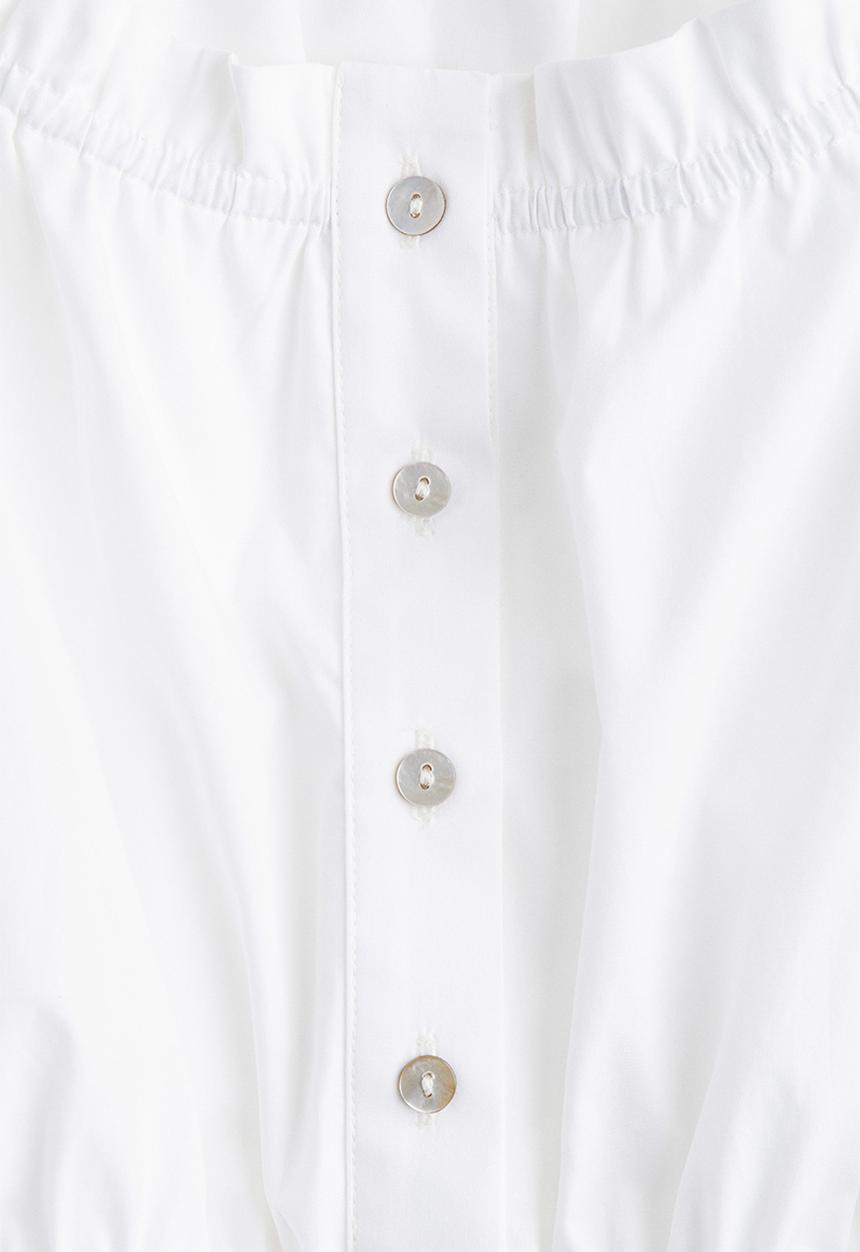 H&M - Frill-trimmed cotton blouse - white