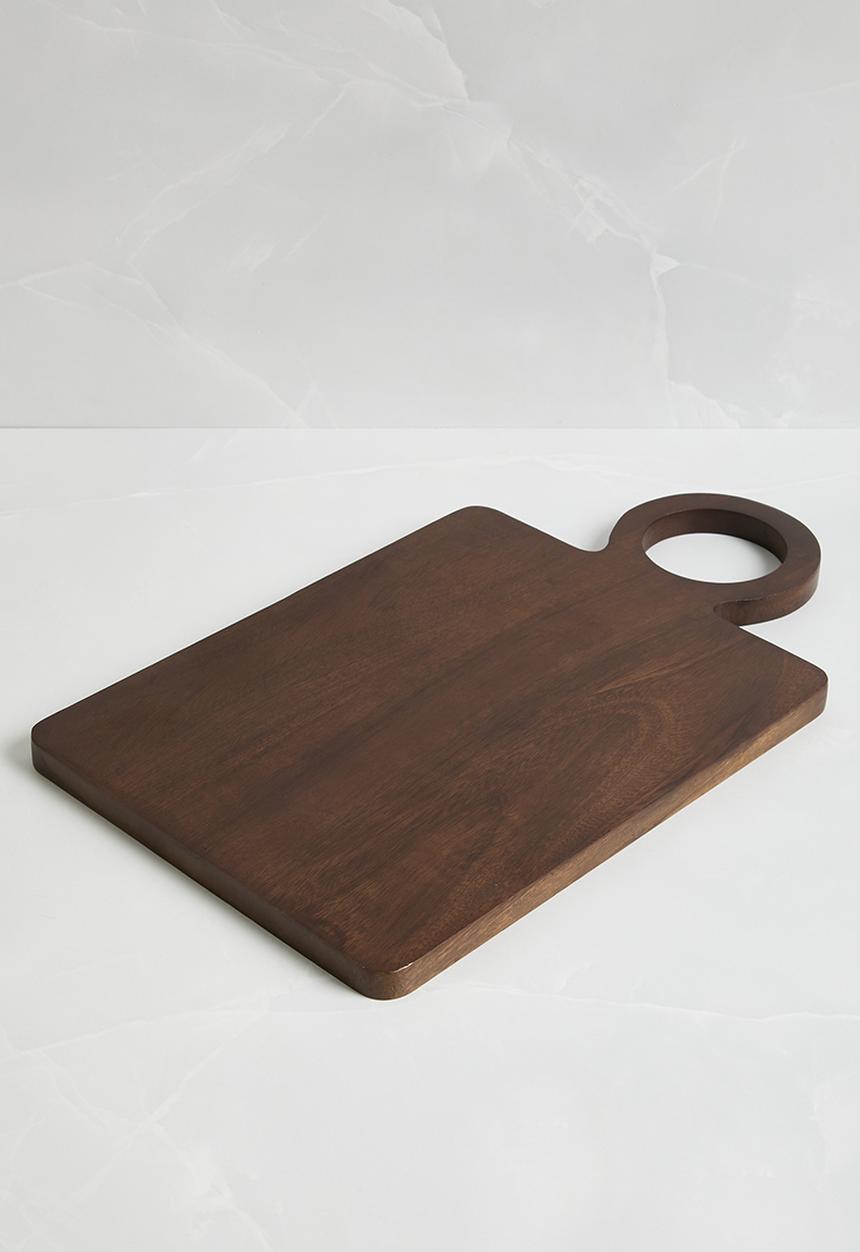 Sixth Floor - Round Handle Wooden Chopping Board - Brown