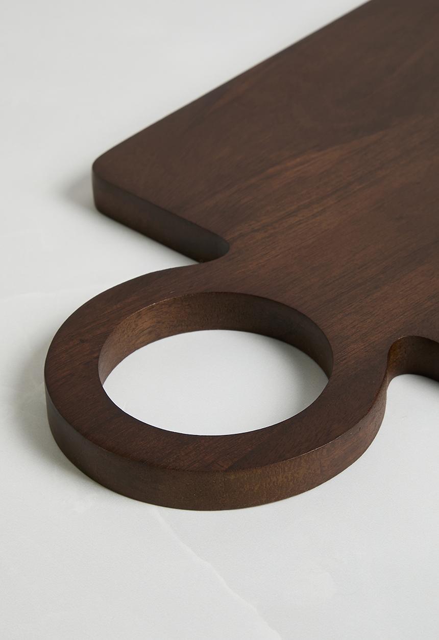 Sixth Floor - Round Handle Wooden Chopping Board - Brown