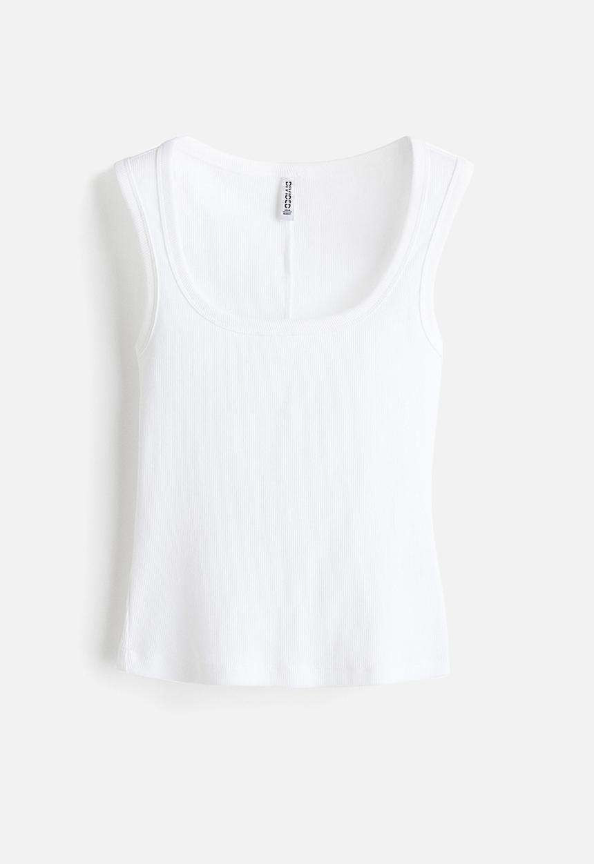 H&M - Ribbed vest top - white