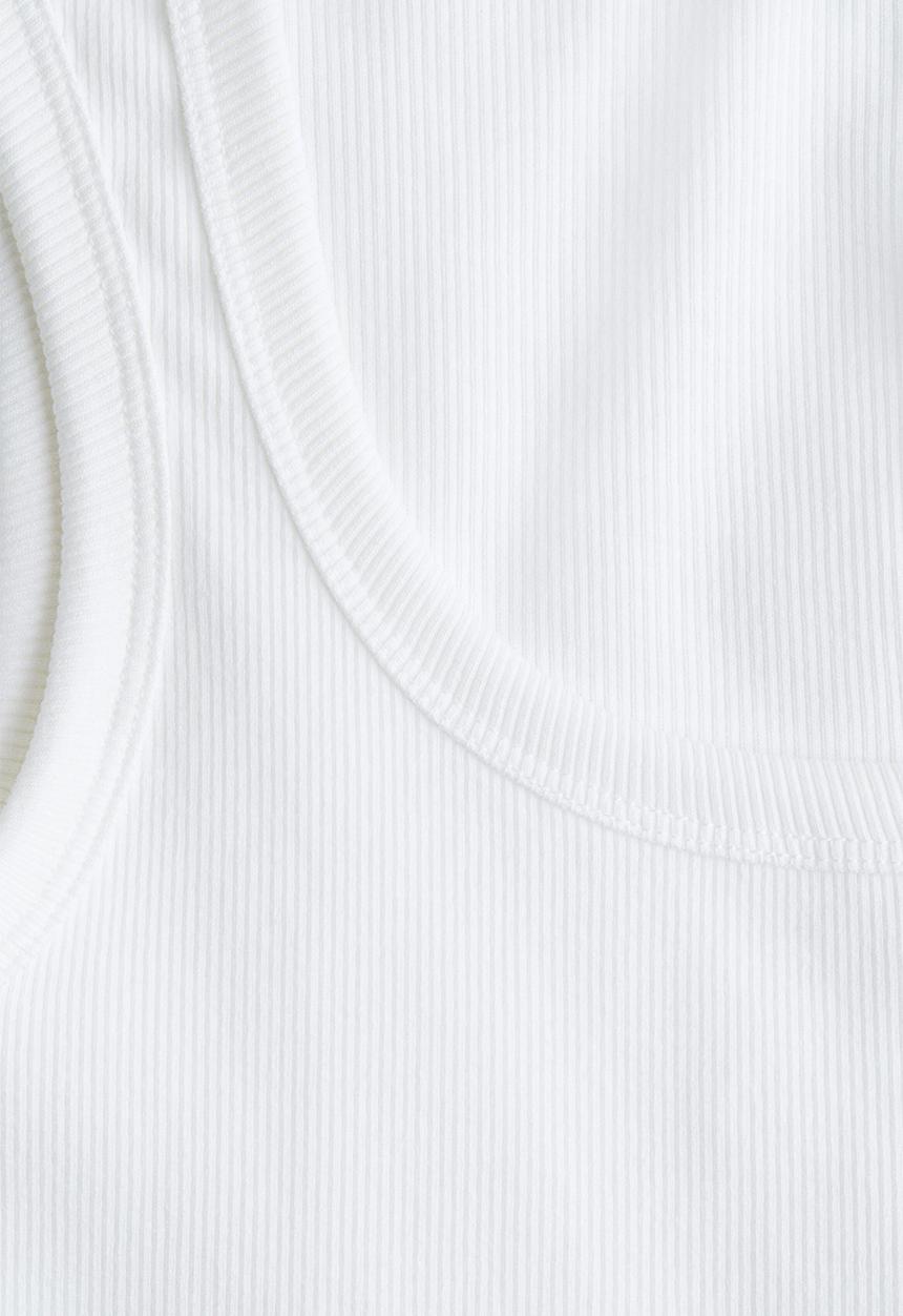 H&M - Ribbed vest top - white