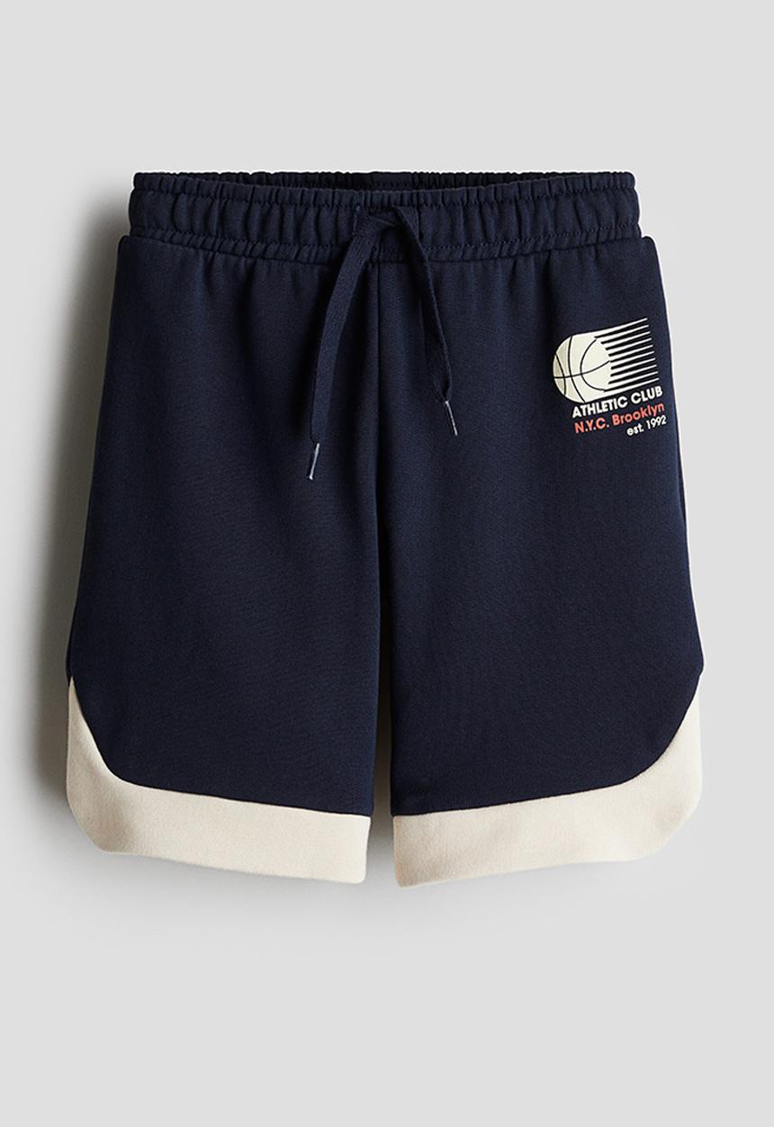 H&M - Cotton sweatshorts - navy blue basketball