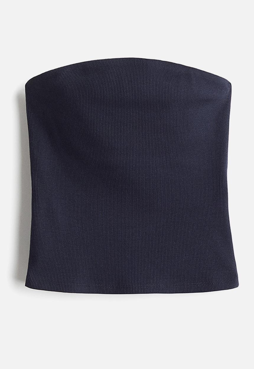 H&M - Ribbed tube top - navy blue