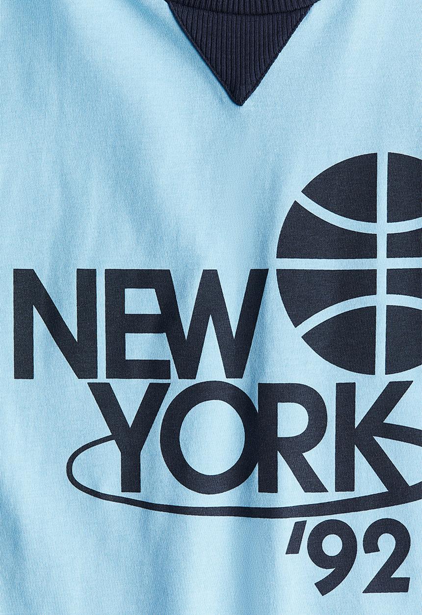 H&M - Cotton jersey T-shirt - blue new york