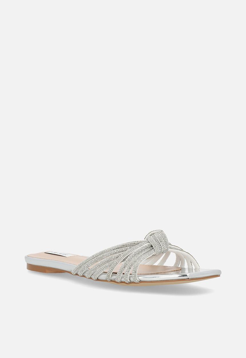 Be Mine - Vibez slide sandal - silver patent