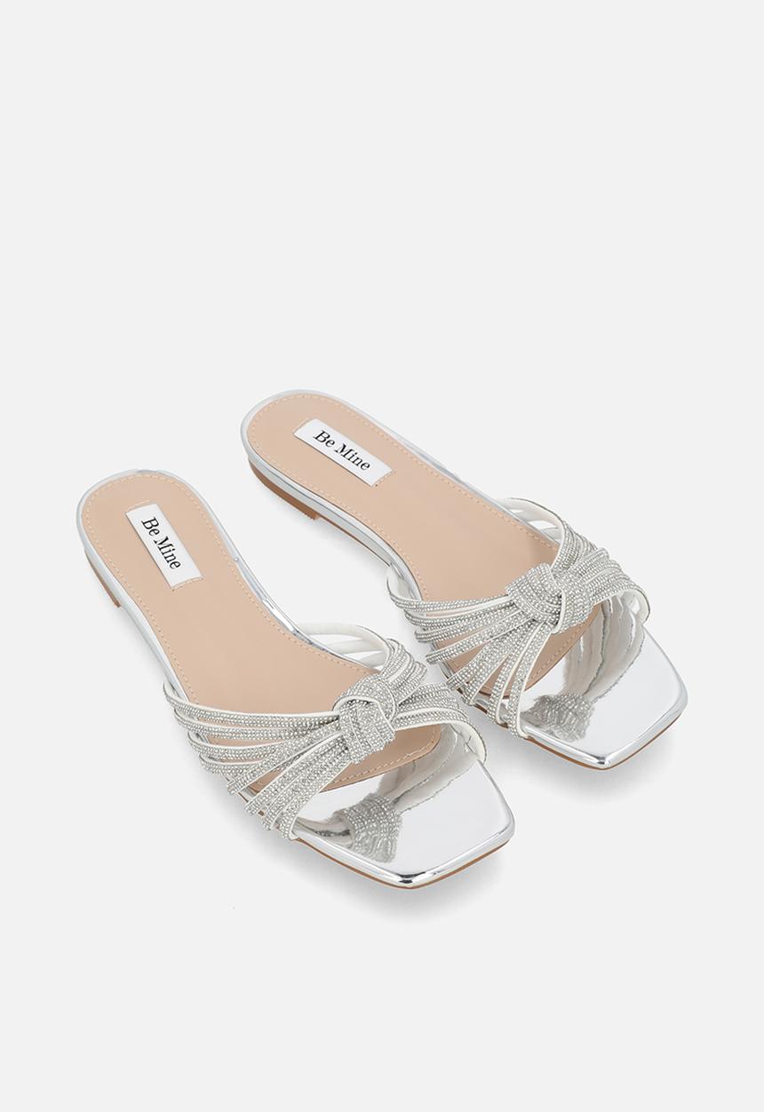 Be Mine - Vibez slide sandal - silver patent