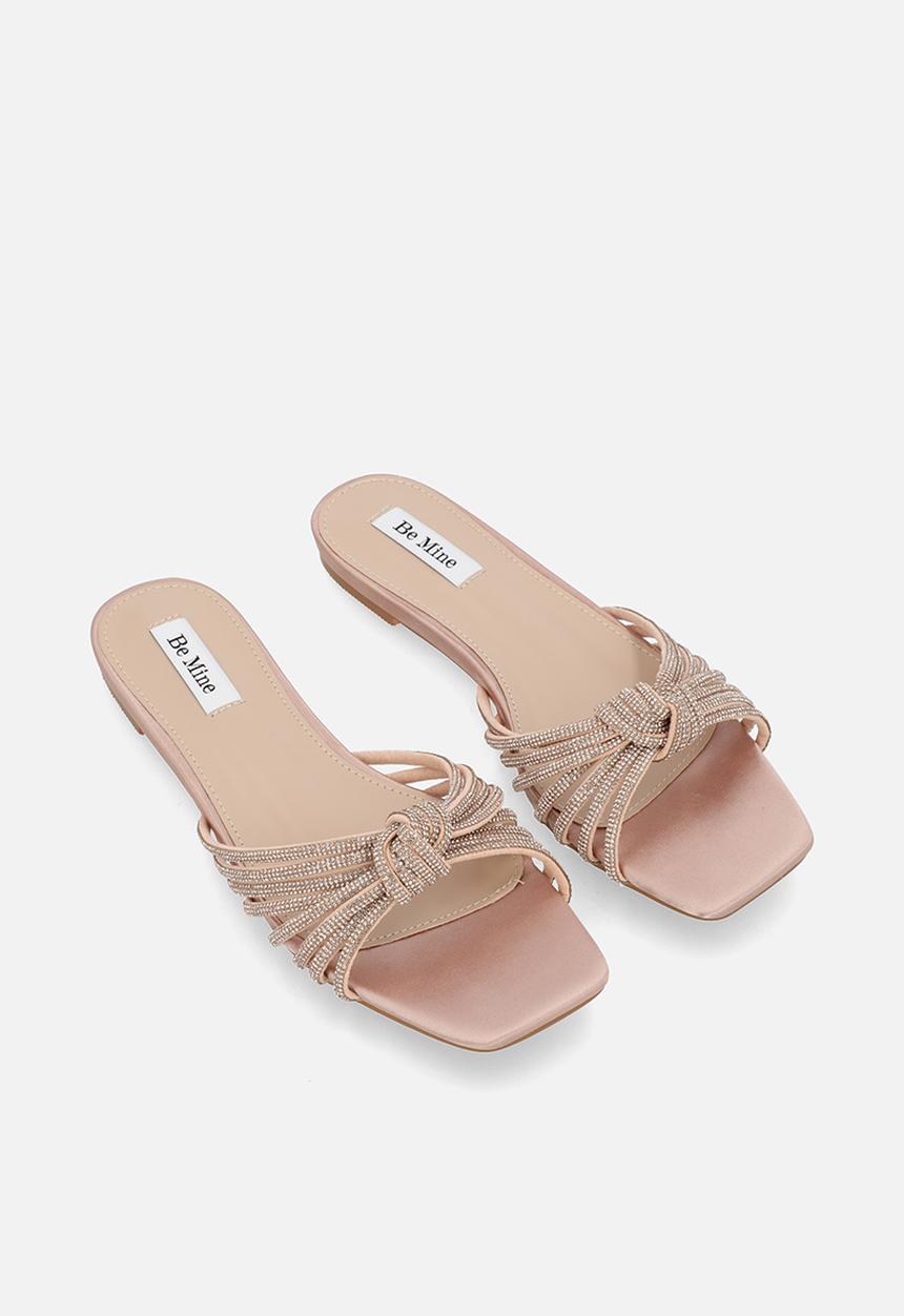 Be Mine - Vibez slide sandal - blush satin