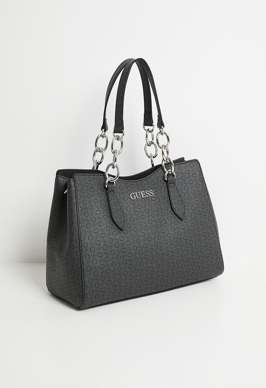 GUESS - Millport Satchel Bag- Charcoal