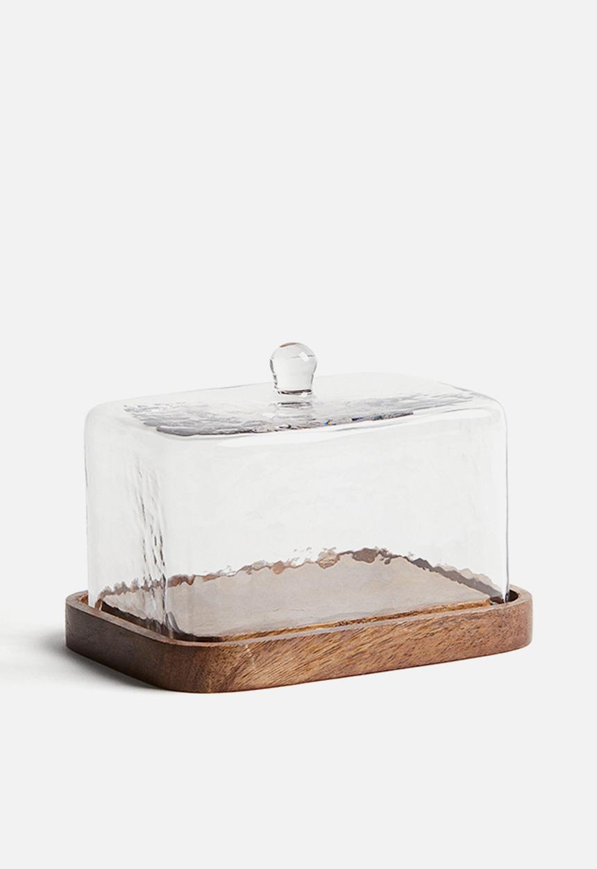 H&M - Glass-cover butter dish - brown