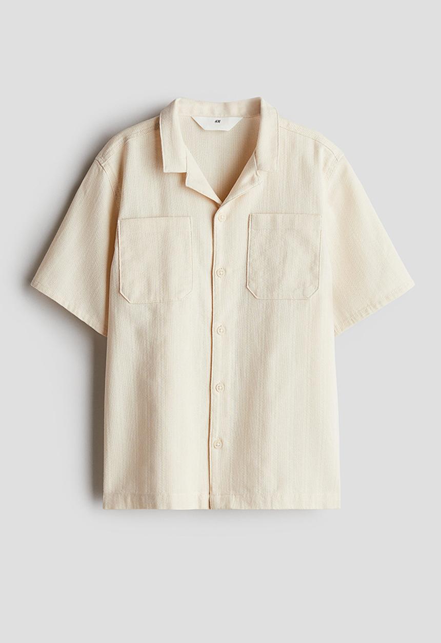 H&M - Cotton resort shirt - light beige 