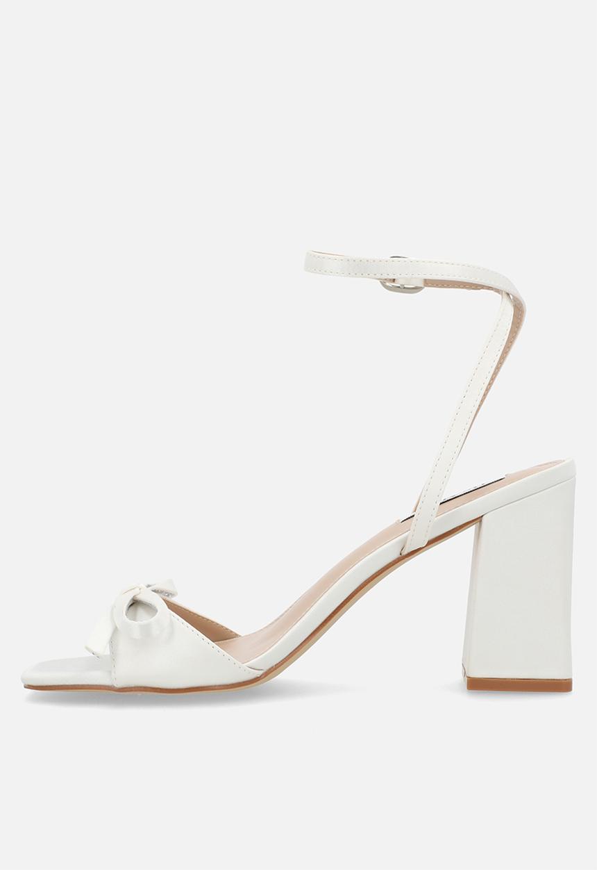 Be Mine - Fern block ankle strap heel - ivory satin