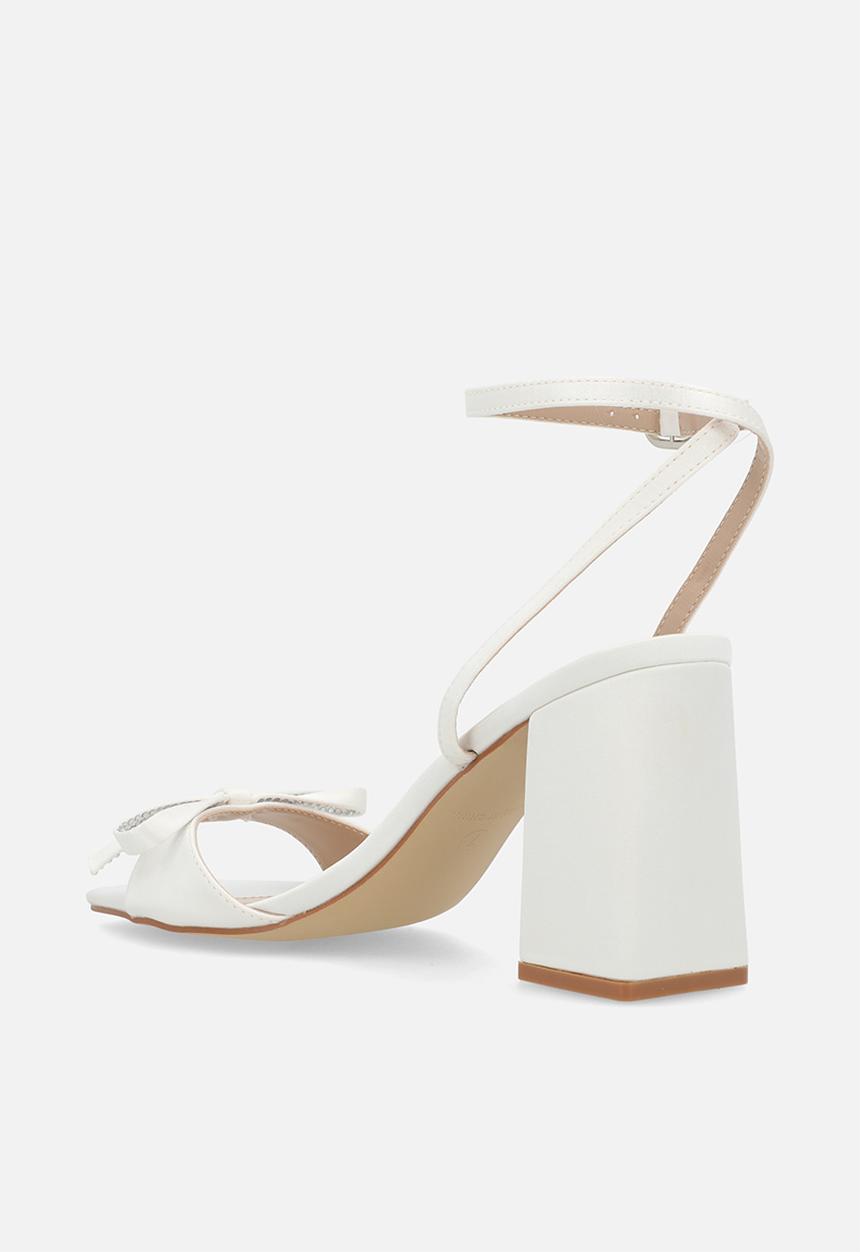 Be Mine - Fern block ankle strap heel - ivory satin