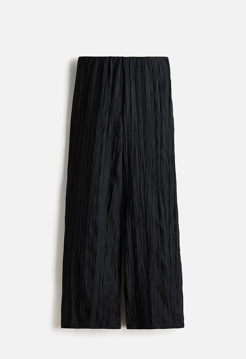 H&M - Crinkled trousers - black