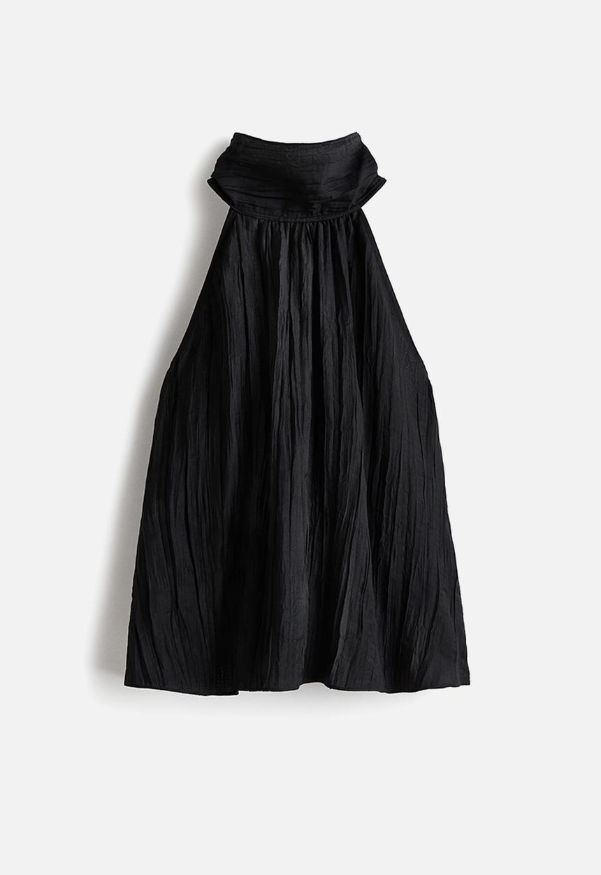 H&M - Crinkled halterneck top - black