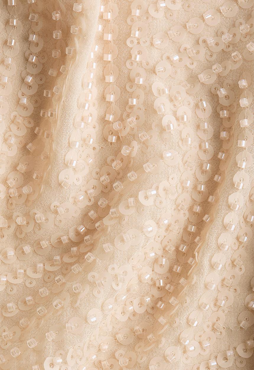 H&M - Embellished cropped top - light beige